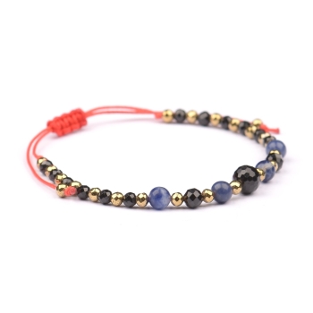 Bransoletka celebrytka czarny TURMALIN SODALIT HEMATYT ochrona i piękno